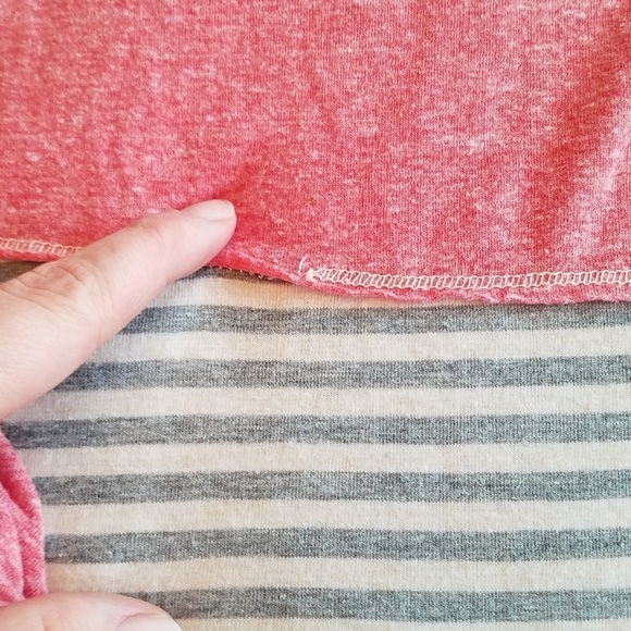 Lace back pink gray top size XL lightweight - Picture 4 of 8